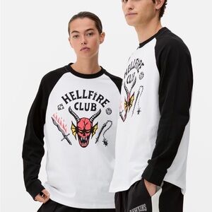 NWOT *Unisex Primark Stranger Things Hellfire Club Raglan T-shirt